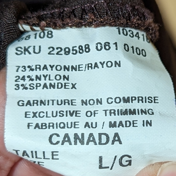 Le Chateau dark brown work dress, size medium by fit. Made in Canada. - Picture 5 of 5